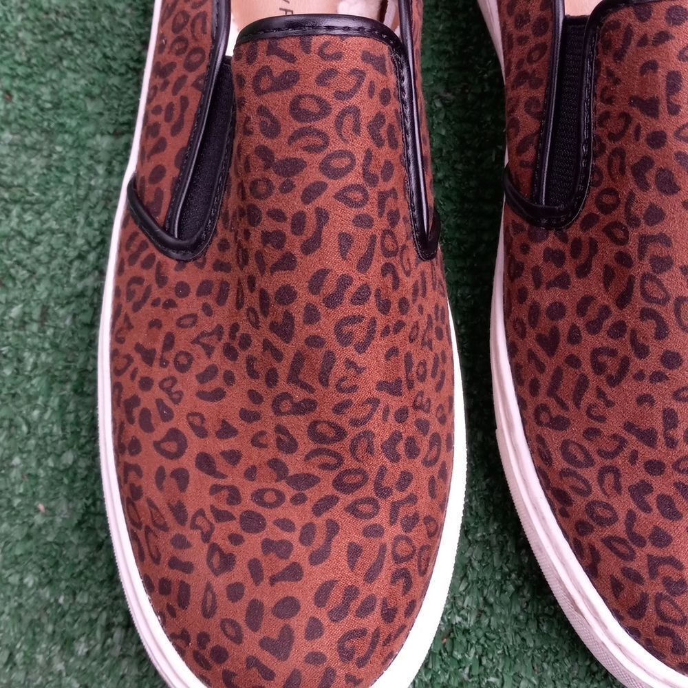 Leopard Print Memory Foam Slip Ons - Picture 2 of 4